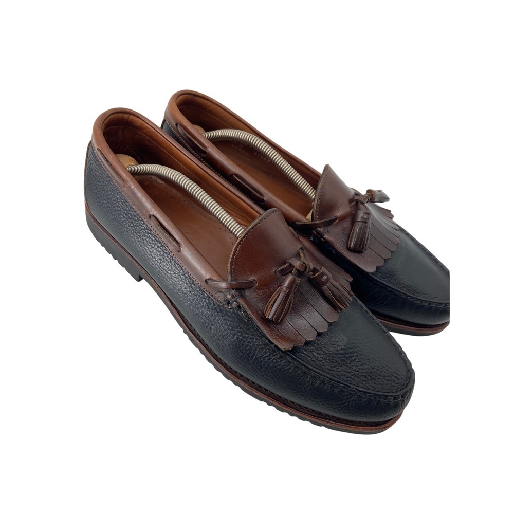 Allen Edmonds Loafers Mens 13 D Black‎ 2 Tone Nashua Tassel Kiltie Shoes Preppy